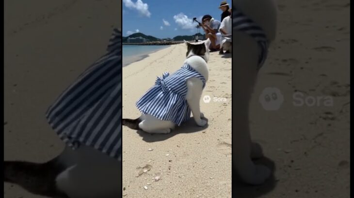 2023年 YouTuber猫のビア、宮古島で撮影🏝️ #aicat #cat #かしわねこ #aicatstories #ai #猫好きさんと繋がりたい #ねこ #cute #funny #sora2