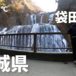 【茨城観光】冬の滝は凍っていた。473段の階段を登った先の絶景。