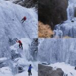 [ 4K ] 氷瀑の「袋田の滝」（茨城県 大子町）とアイスクライマー 120m icefall – Fukuroda falls in winter
