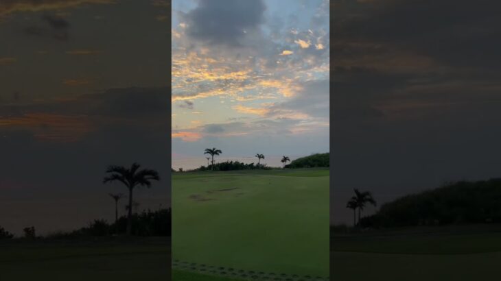 2023年 宮古島のゴルフ場で、朝焼けが綺麗だった。