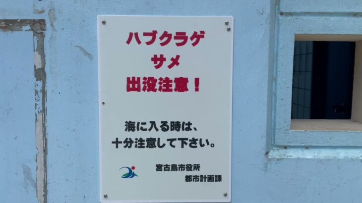 2023年 宮古島 パイナガマビーチ サメに注意